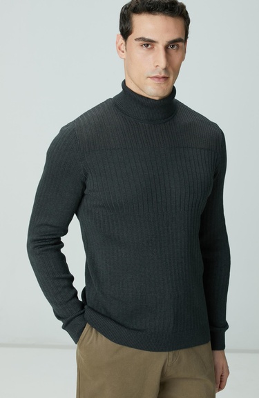  Network Erkek Antrasit Balıkçı Yaka Triko Kazak