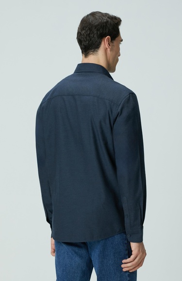  Network Erkek Lacivert Flanel Gömlek