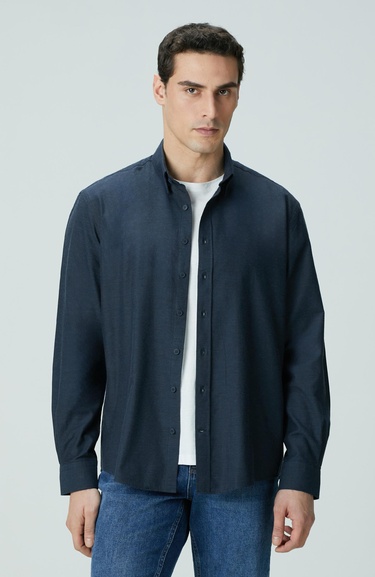  Network Erkek Lacivert Flanel Gömlek