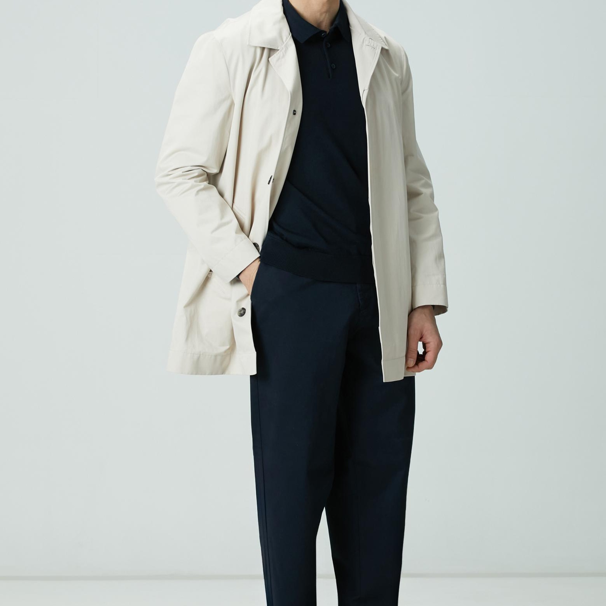 Network Erkek Lacivert Polo Yaka Yün Karışımlı Triko Kazak