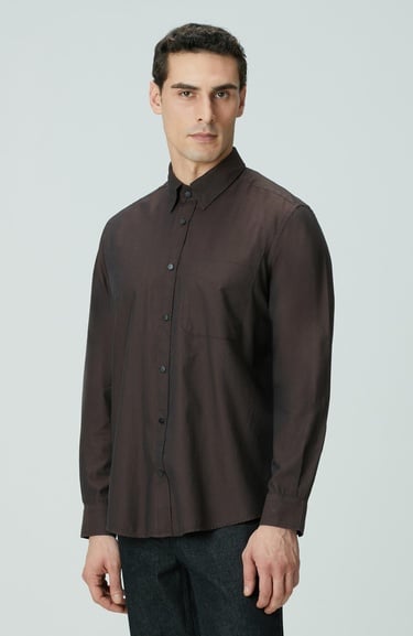  Network Erkek Kahverengi Oxford Gömlek