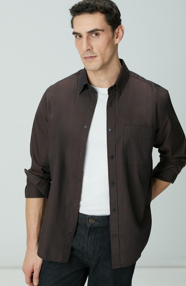  Network Erkek Kahverengi Oxford Gömlek
