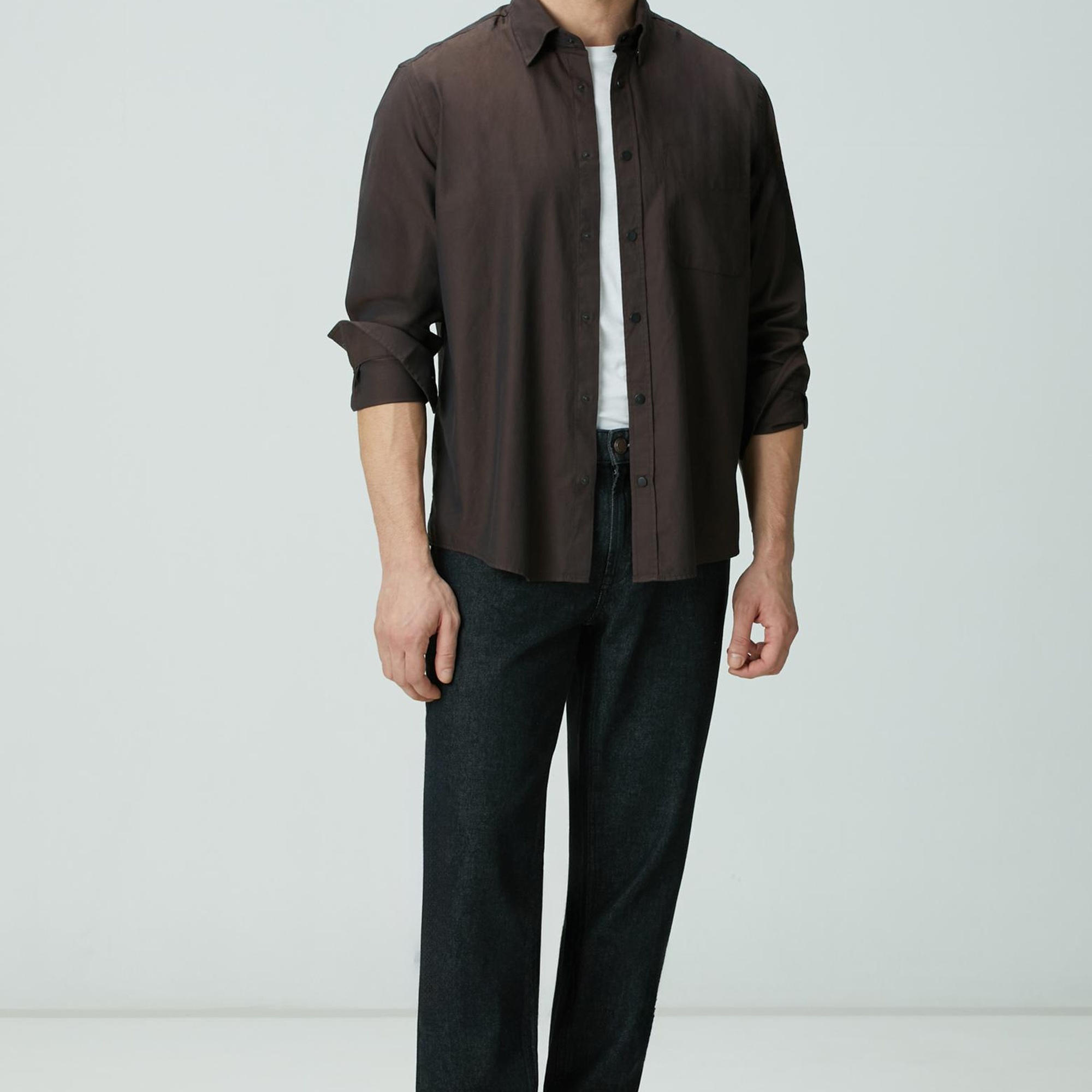 Network Erkek Kahverengi Oxford Gömlek