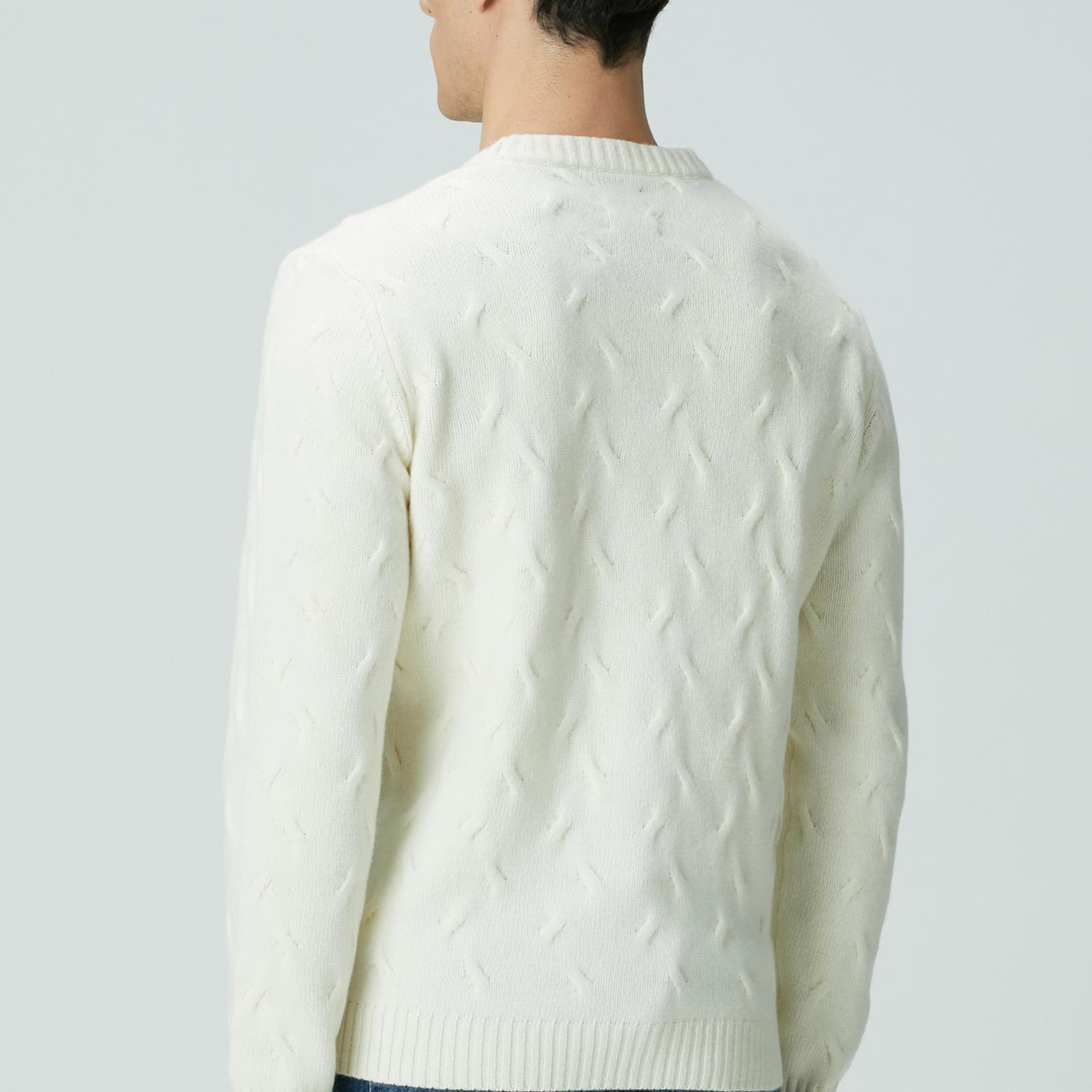 Network Erkek Limited Kırık Beyaz Yün Kaşmir Karışımlı Triko