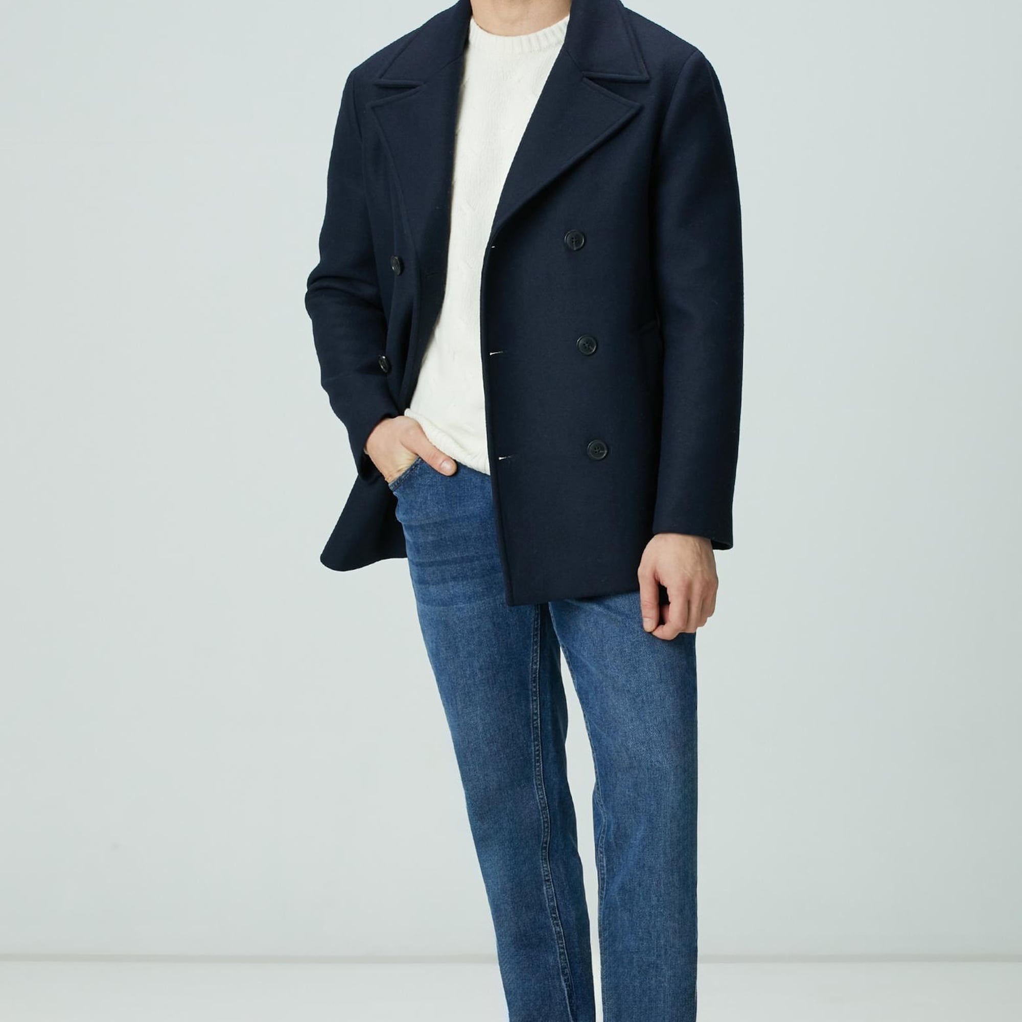 Network Erkek Limited Kırık Beyaz Yün Kaşmir Karışımlı Triko