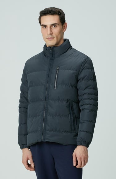  Network Erkek Antrasit Cep Detaylı Ray Kapitone Mont