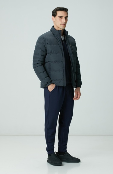  Network Erkek Antrasit Cep Detaylı Ray Kapitone Mont