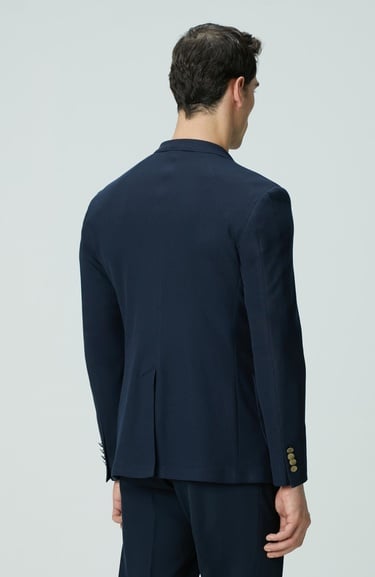  Network Erkek Lacivert Armürlü Ceket