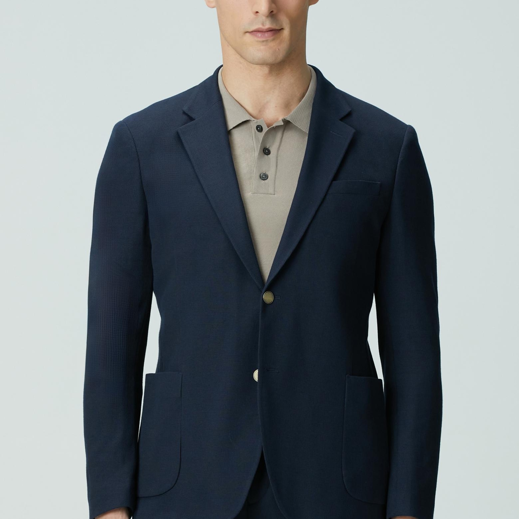 Network Erkek Lacivert Armürlü Ceket