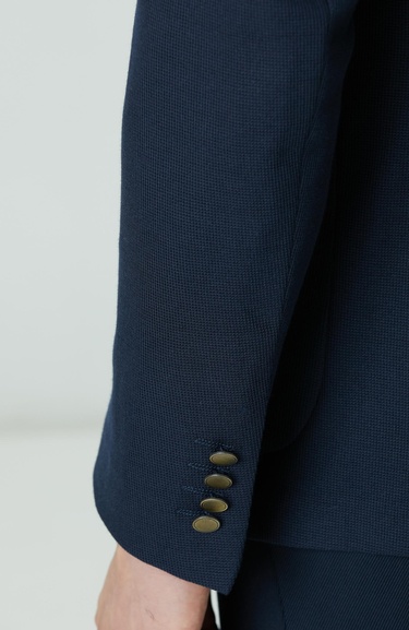  Network Erkek Lacivert Armürlü Ceket