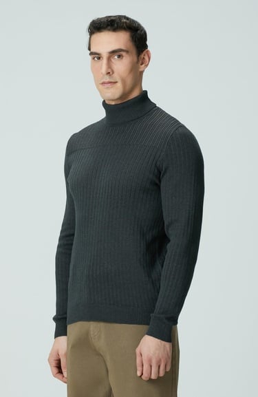  Network Erkek Antrasit Balıkçı Yaka Triko Kazak