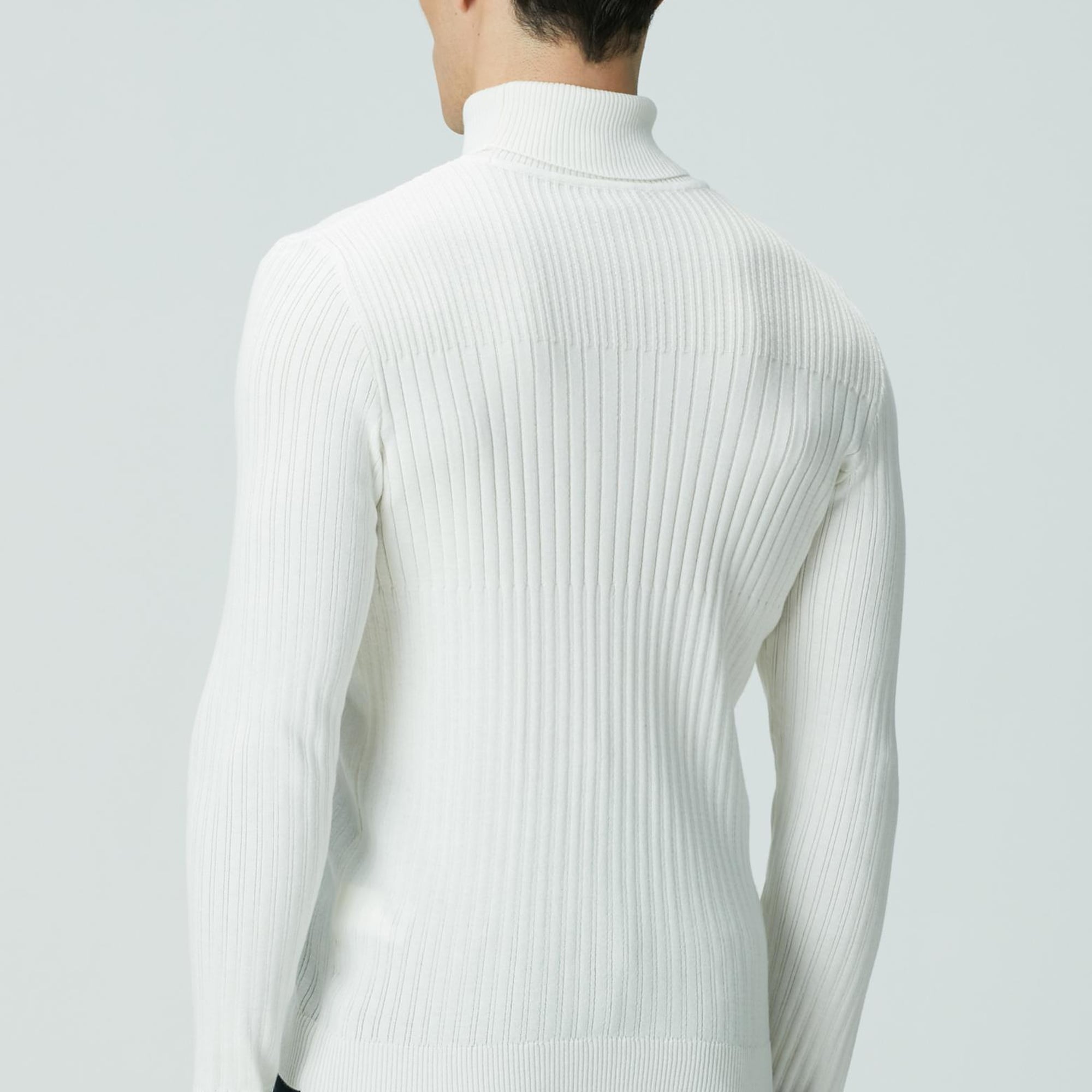 Network Erkek Kırık Beyaz Balıkçı Yaka Triko Kazak