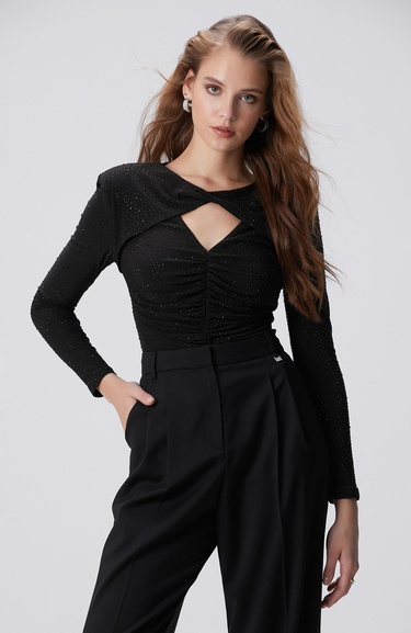  Network Kadın Siyah Bodysuit