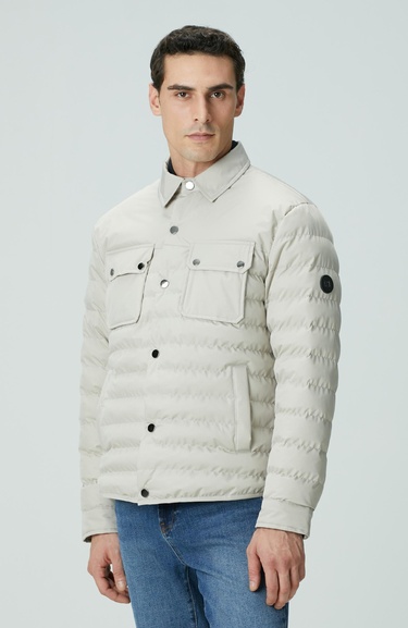  Network Erkek Bej Yan Cep Detaylı Kapitone Coat Ceket