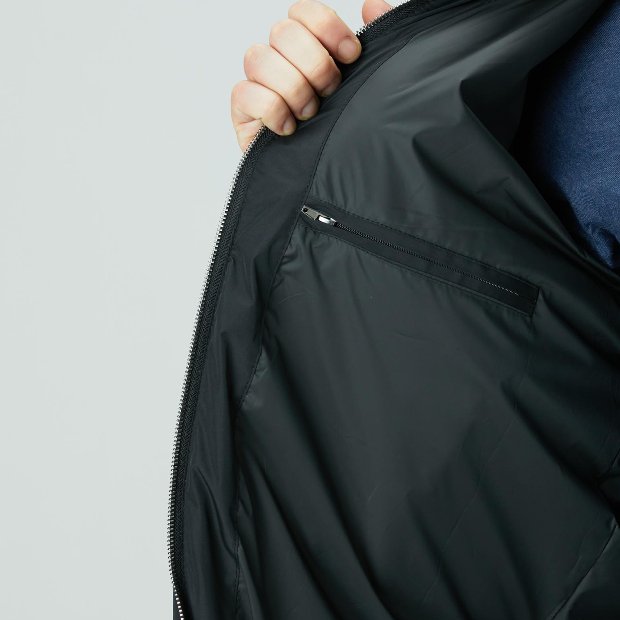 Network Erkek Siyah Su İtici Özellikli Deri Garnili Mont