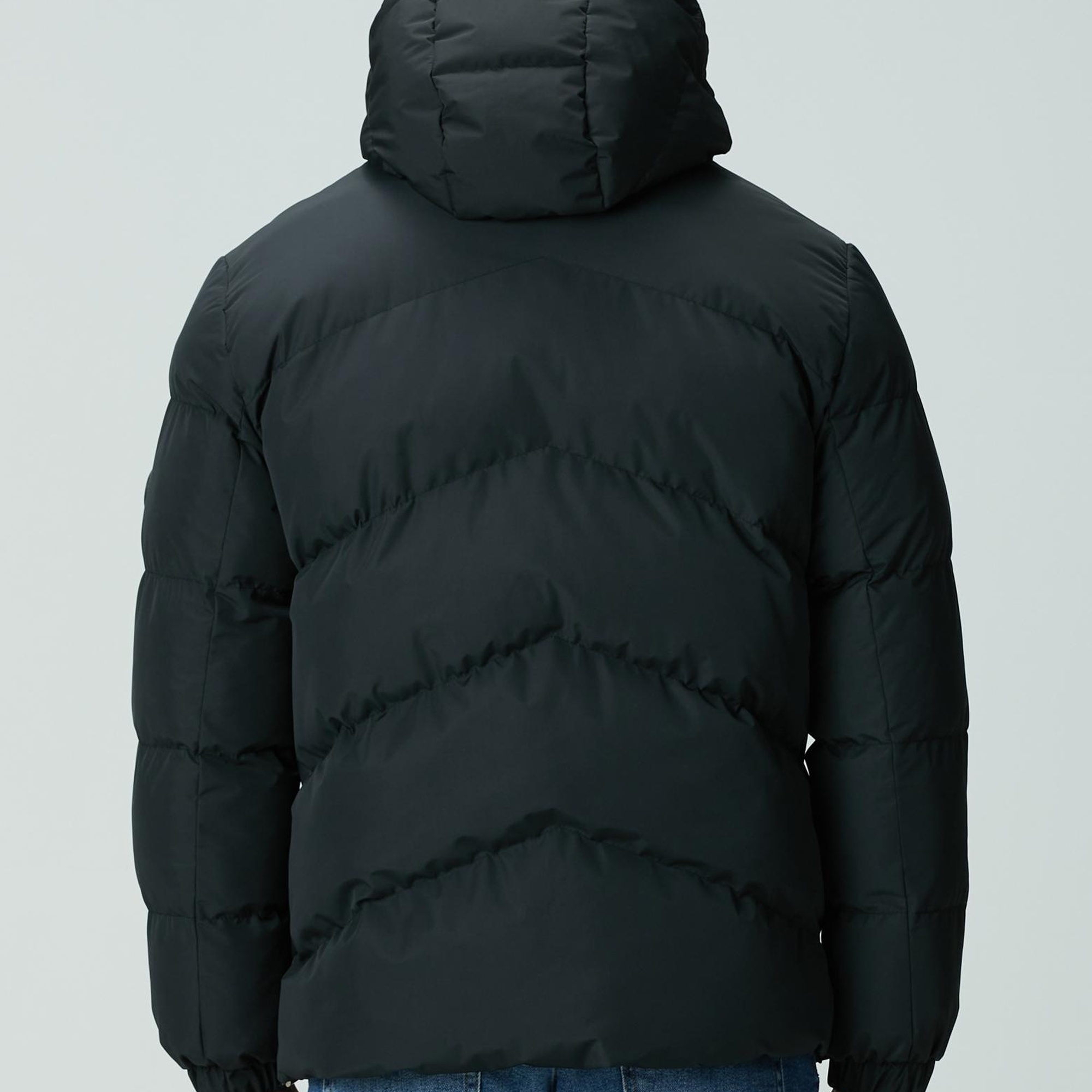 Network Erkek Siyah Su İtici Özellikli Deri Garnili Mont