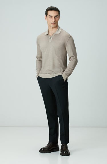  Network Erkek Limited Bej Melanj Yün Triko Kazak