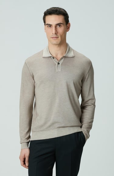 Network Erkek Limited Bej Melanj Yün Triko Kazak