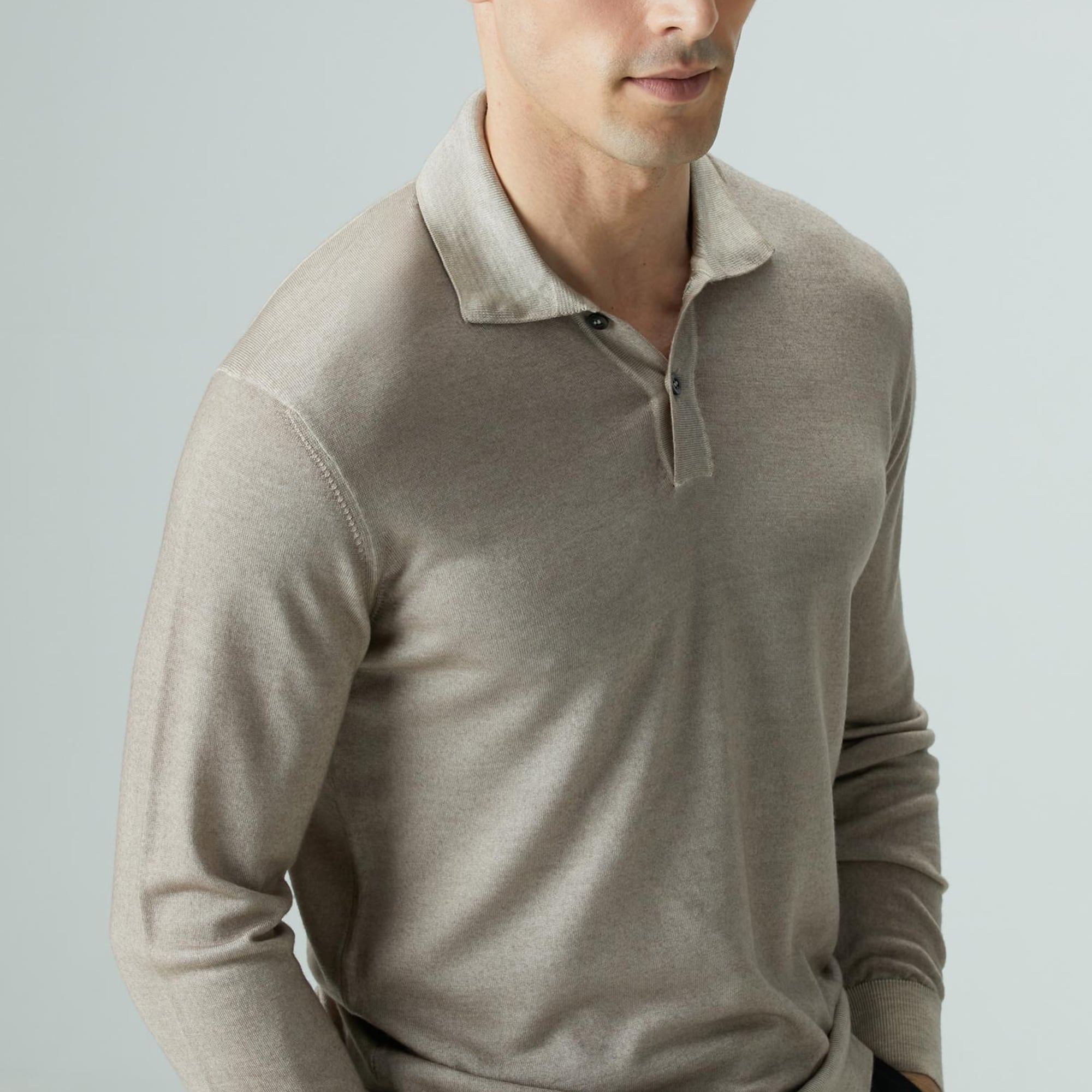 Network Erkek Limited Bej Melanj Yün Triko Kazak