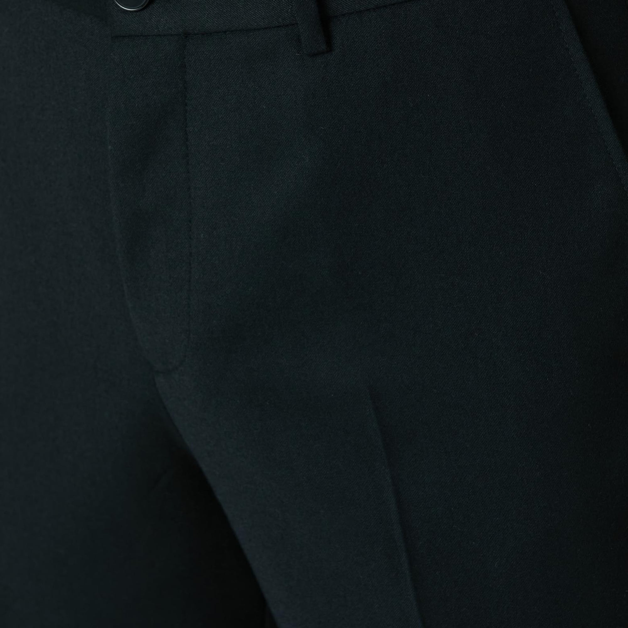 Network Erkek Siyah Kemerli Yün Karışımlı Pantolon