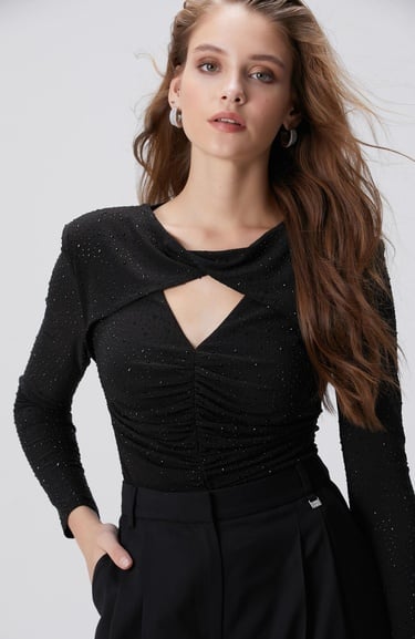  Network Kadın Siyah Bodysuit