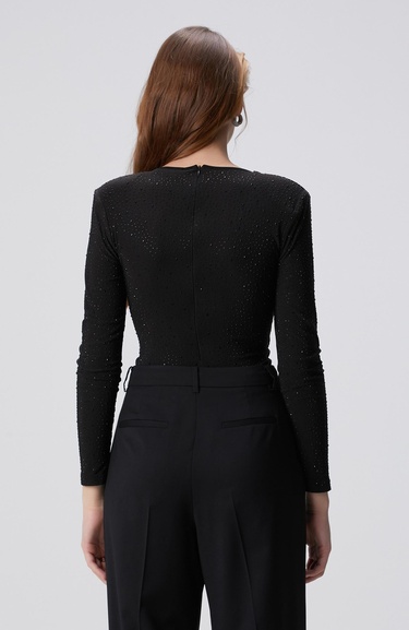  Network Kadın Siyah Bodysuit