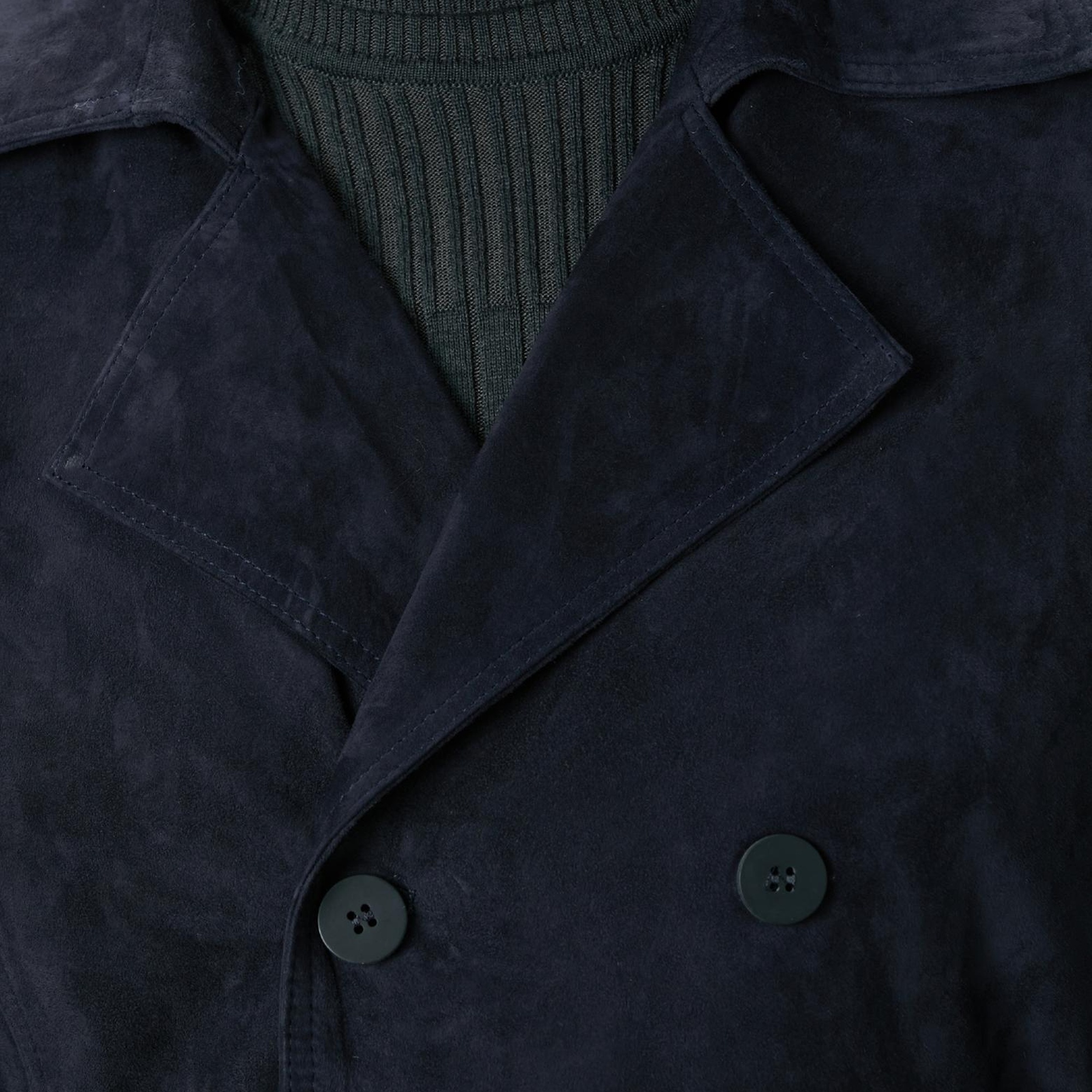 Network Erkek Lacivert Çift Taraflı Degrade Süet Pardesü