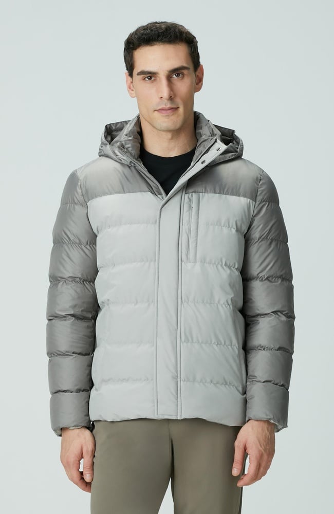  Network Erkek Gri Kapüşonlu Ray Kapitoneli Casual Kaban