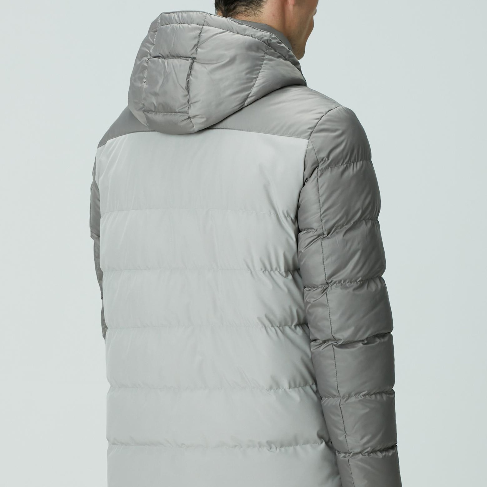 Network Erkek Gri Kapüşonlu Ray Kapitoneli Casual Kaban