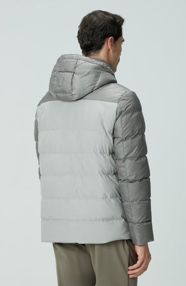  Network Erkek Gri Kapüşonlu Ray Kapitoneli Casual Kaban