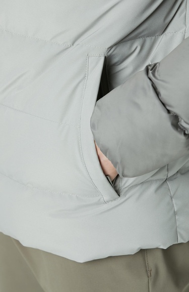  Network Erkek Gri Kapüşonlu Ray Kapitoneli Casual Kaban