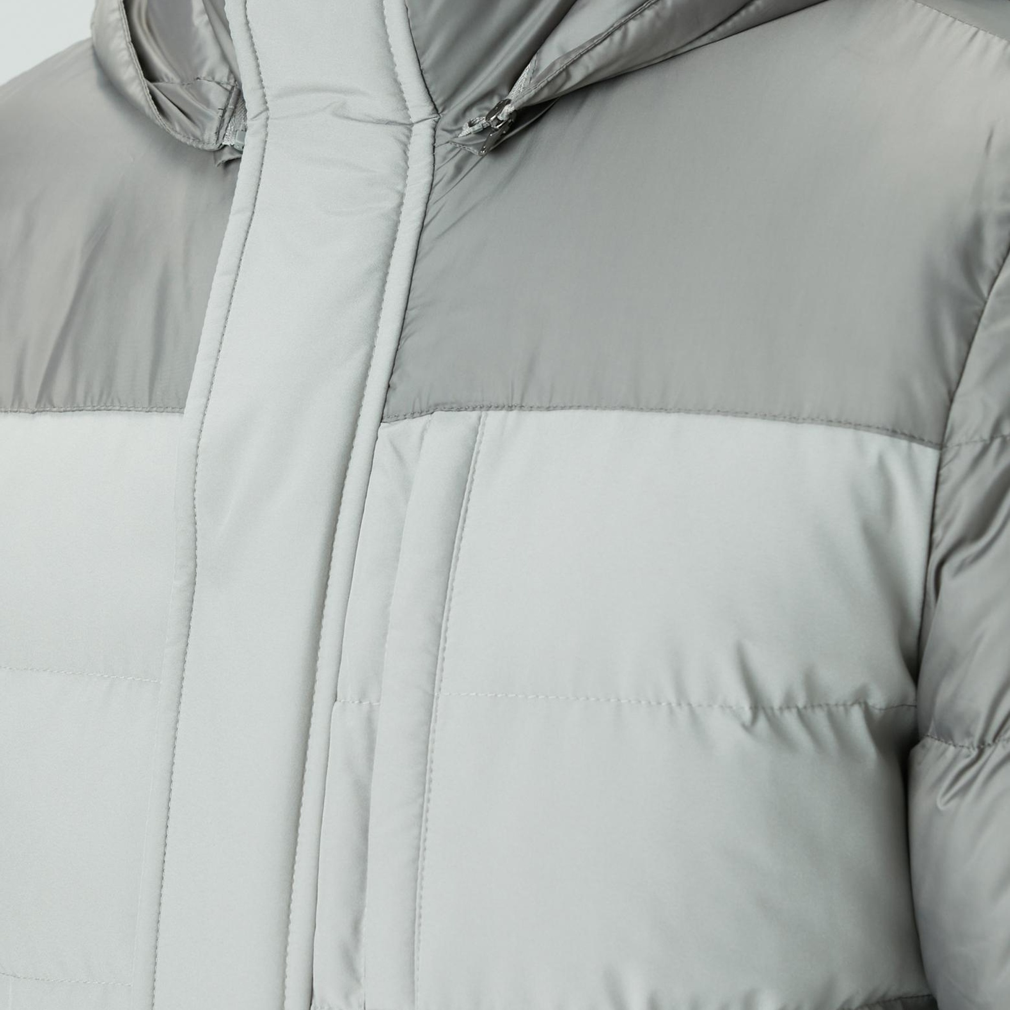 Network Erkek Gri Kapüşonlu Ray Kapitoneli Casual Kaban