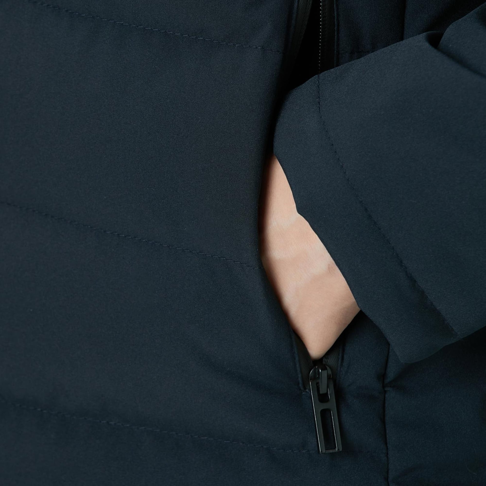 Network Erkek Lacivert Su Geçirmez Fermuarlı Casual Kaban