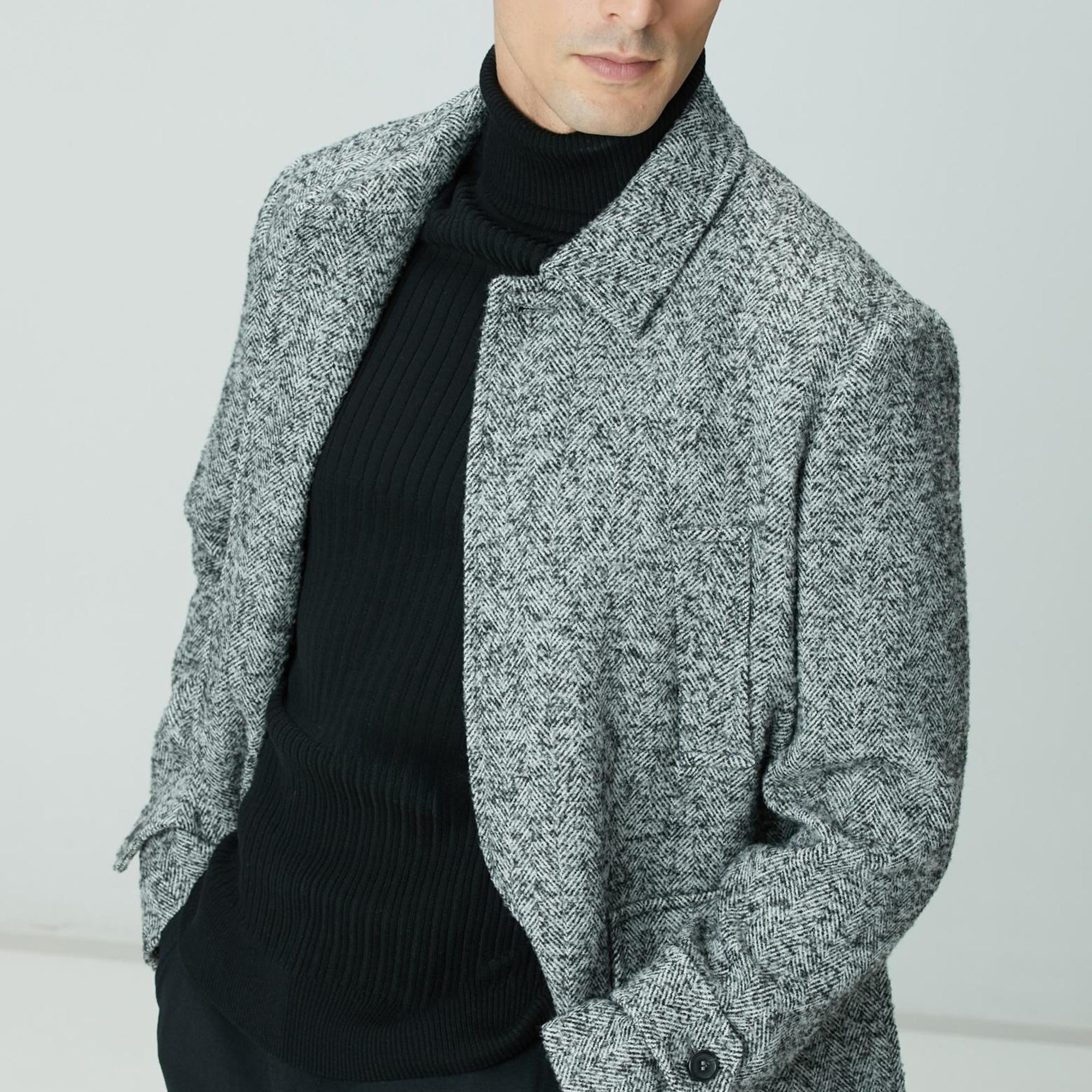 Network Erkek Antrasit Yün Karışımlı Kaban