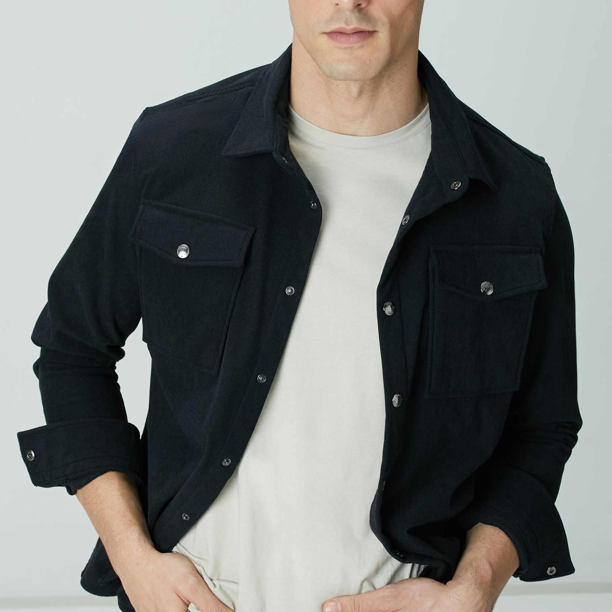 Network Erkek Lacivert Dış Gömlek