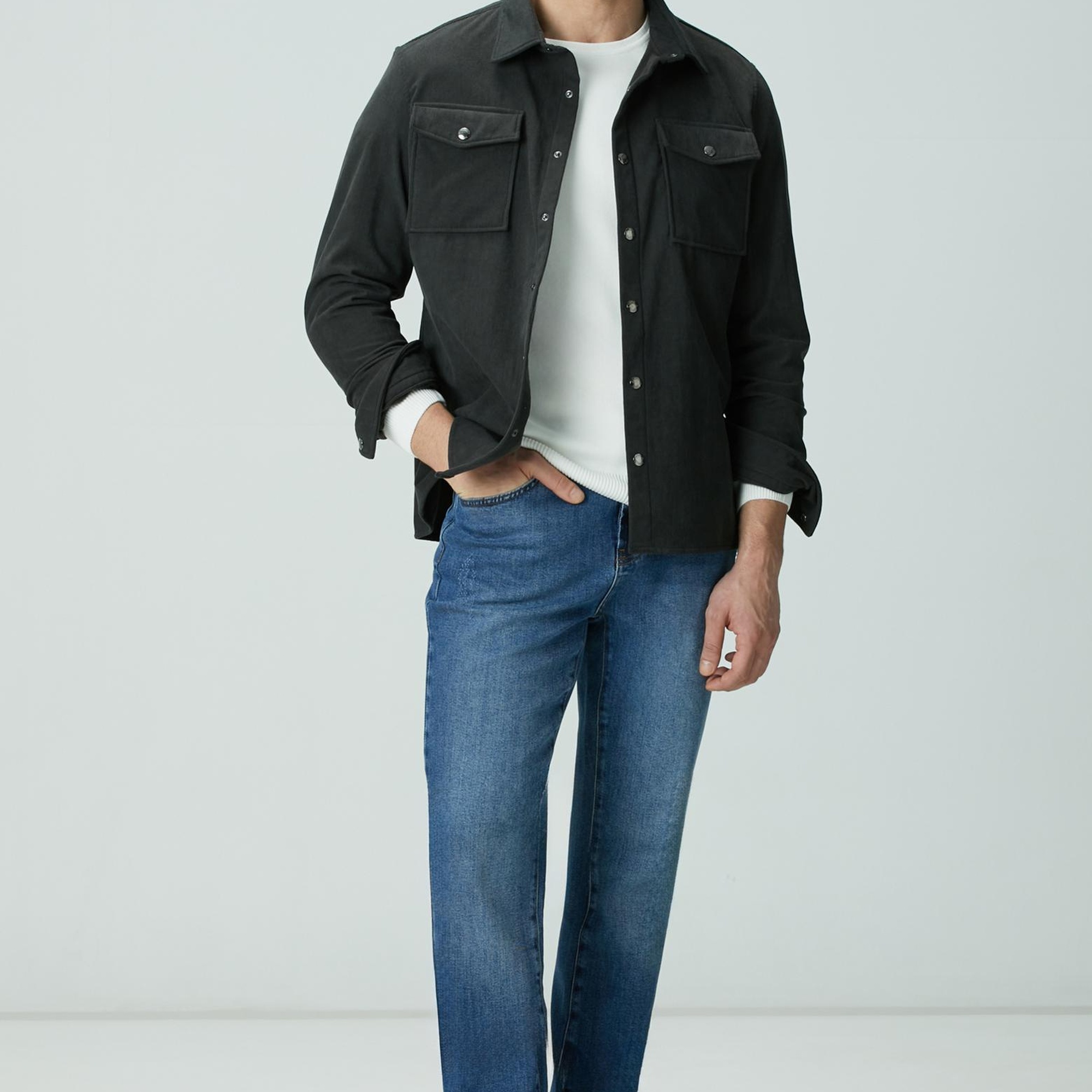 Network Erkek Antrasit Dış Gömlek