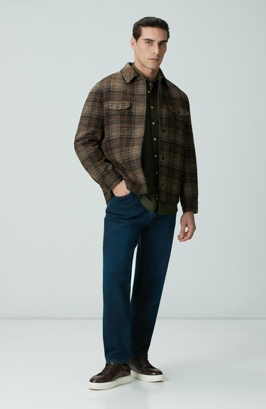  Network Erkek Haki Flanel Cotton Gömlek