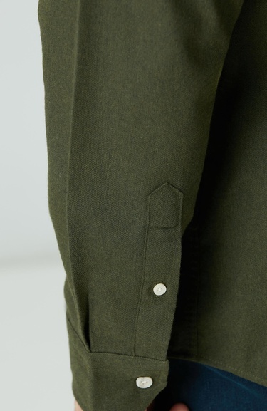  Network Erkek Haki Flanel Cotton Gömlek