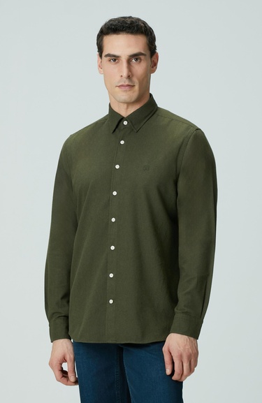  Network Erkek Haki Flanel Cotton Gömlek