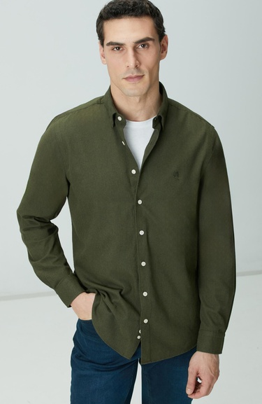  Network Erkek Haki Flanel Cotton Gömlek