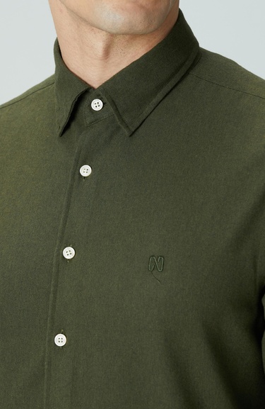  Network Erkek Haki Flanel Cotton Gömlek