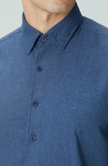 Network Erkek İndigo Flanel Cotton Gömlek
