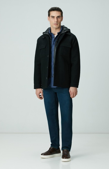  Network Erkek İndigo Flanel Cotton Gömlek