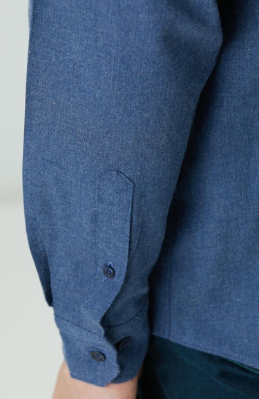  Network Erkek İndigo Flanel Cotton Gömlek