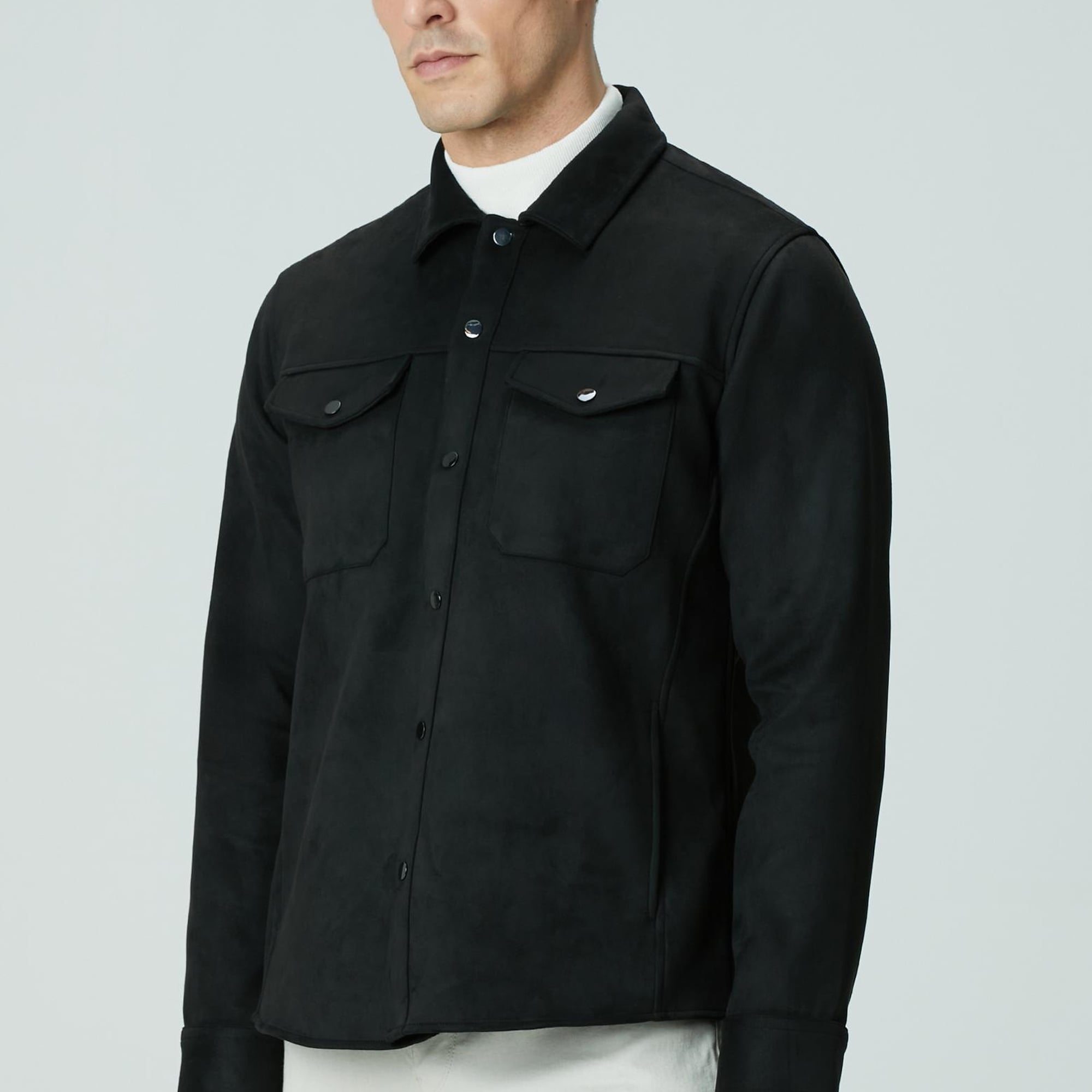 Network Erkek Siyah Dış Gömlek