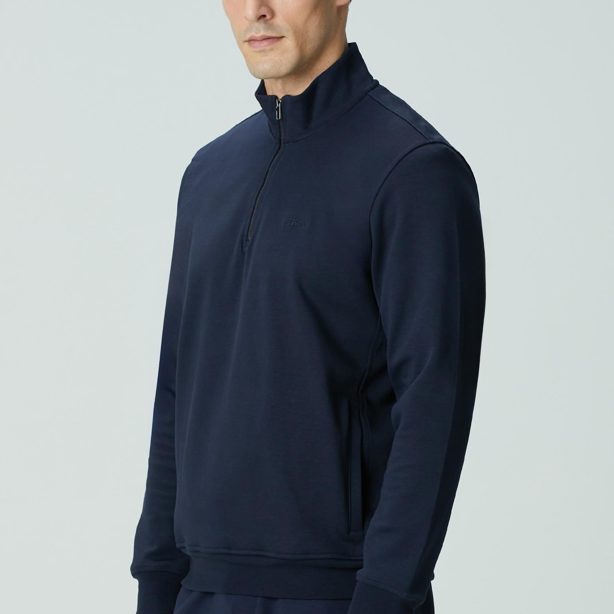 Network Erkek Lacivert Fermuarlı Sweatshirt