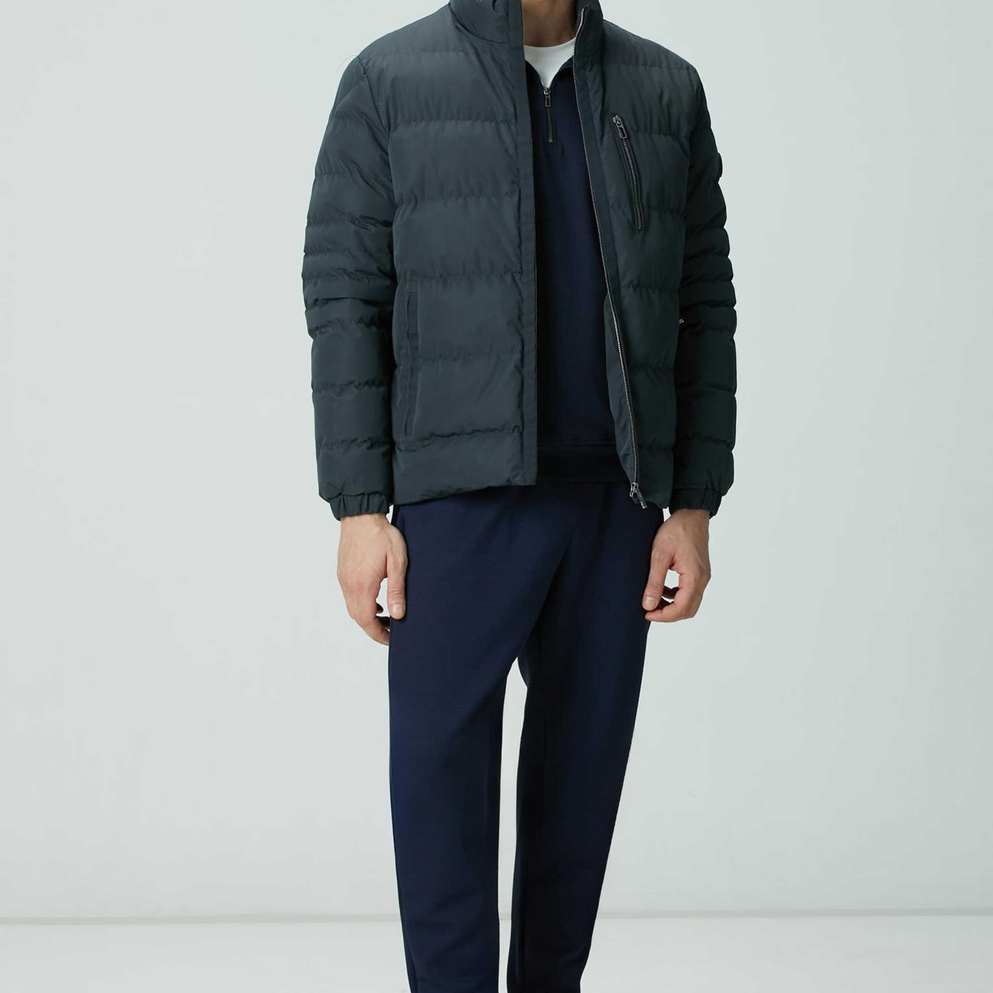 Network Erkek Lacivert Fermuarlı Sweatshirt