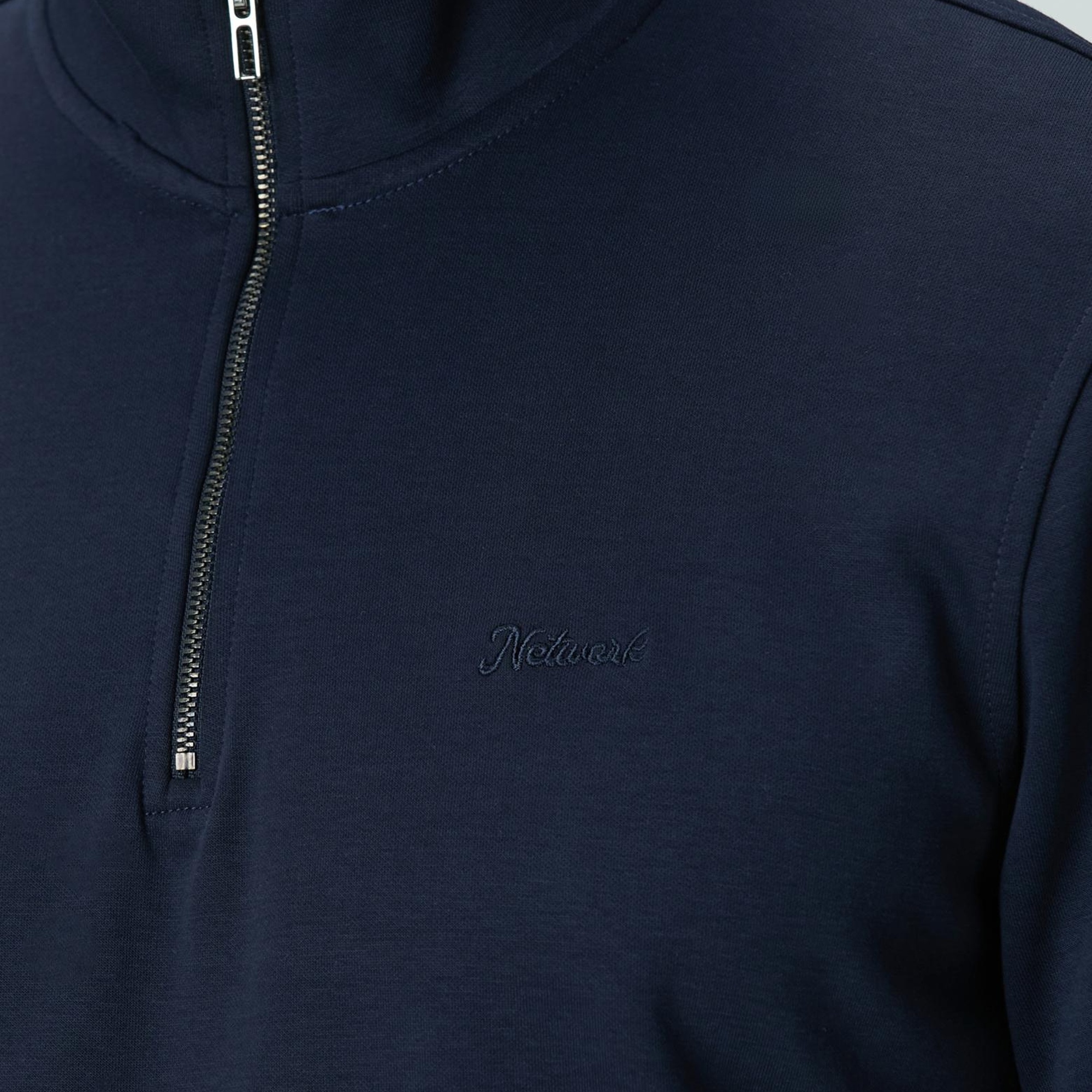 Network Erkek Lacivert Fermuarlı Sweatshirt