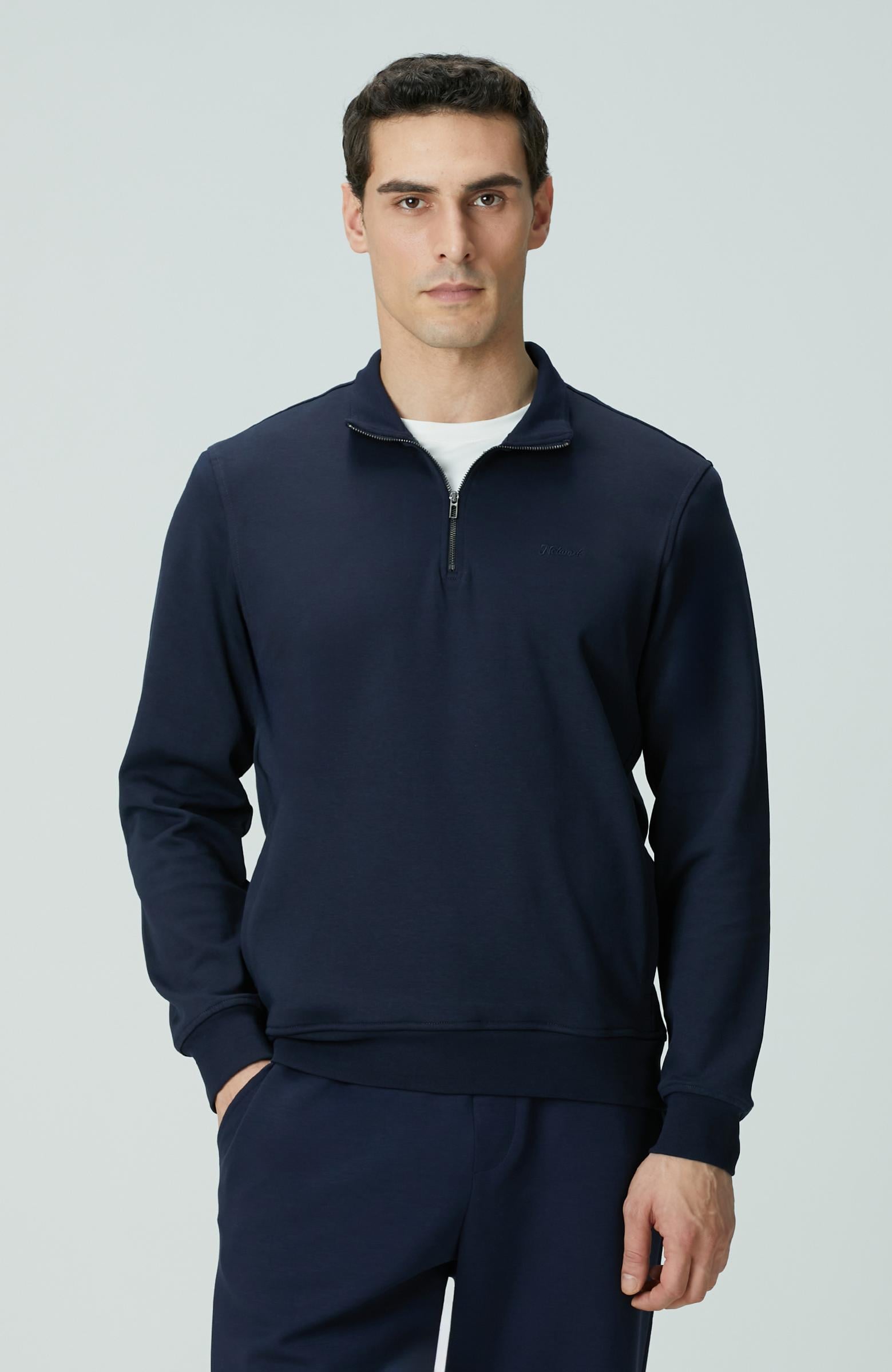  Network Erkek Lacivert Fermuarlı Sweatshirt
