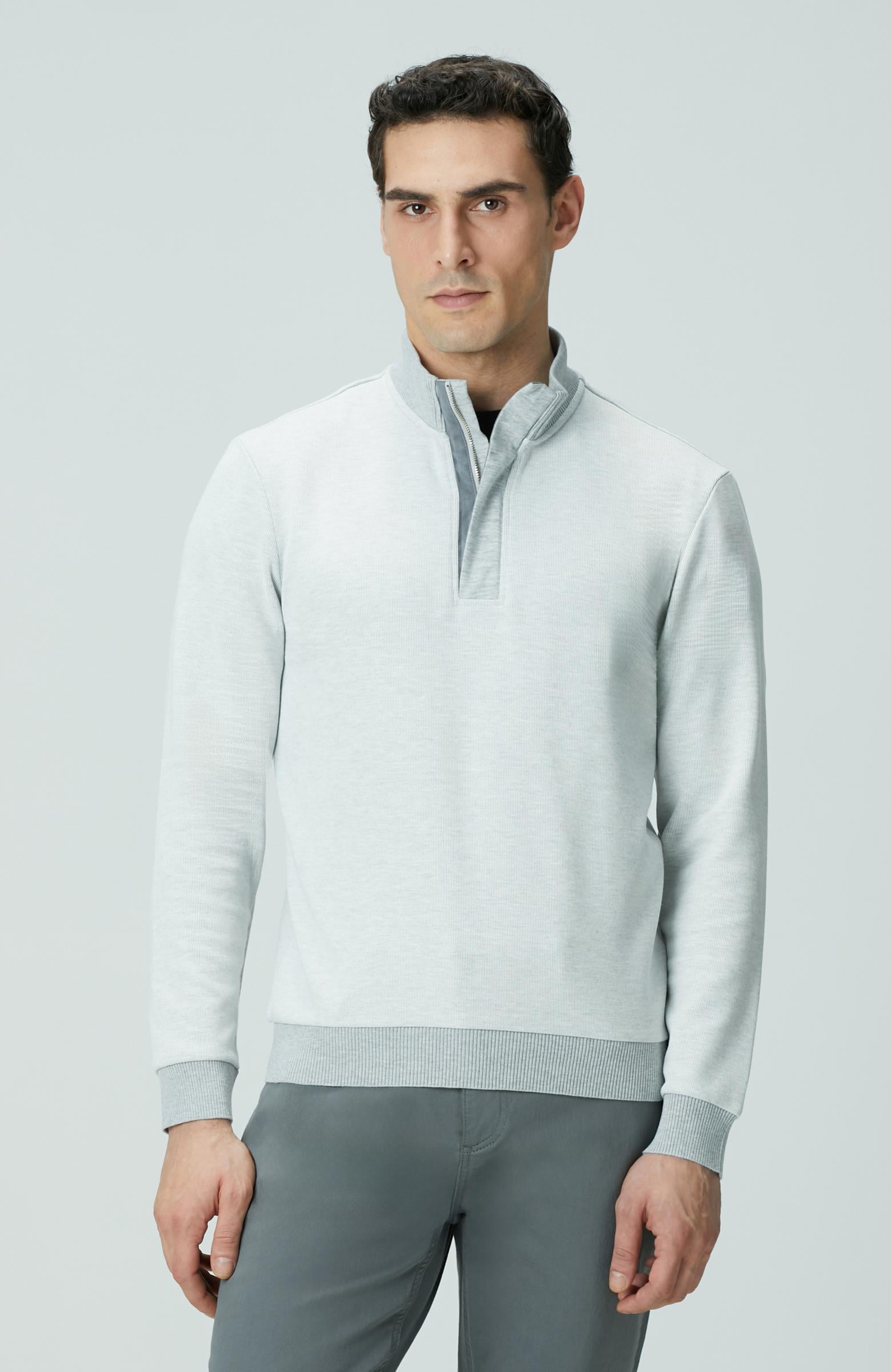  Network Erkek Kırık Beyaz Fermuarlı Yaka Garnili Sweatshirt